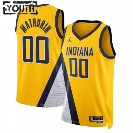 Dres Indiana Pacers Bennedict Mathurin 00 Jordan 2022-23 Statement Edition Navy Swingman - Dječji